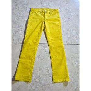 J CREW Yellow Corduroy Straight Leg Pants Size 30 Short